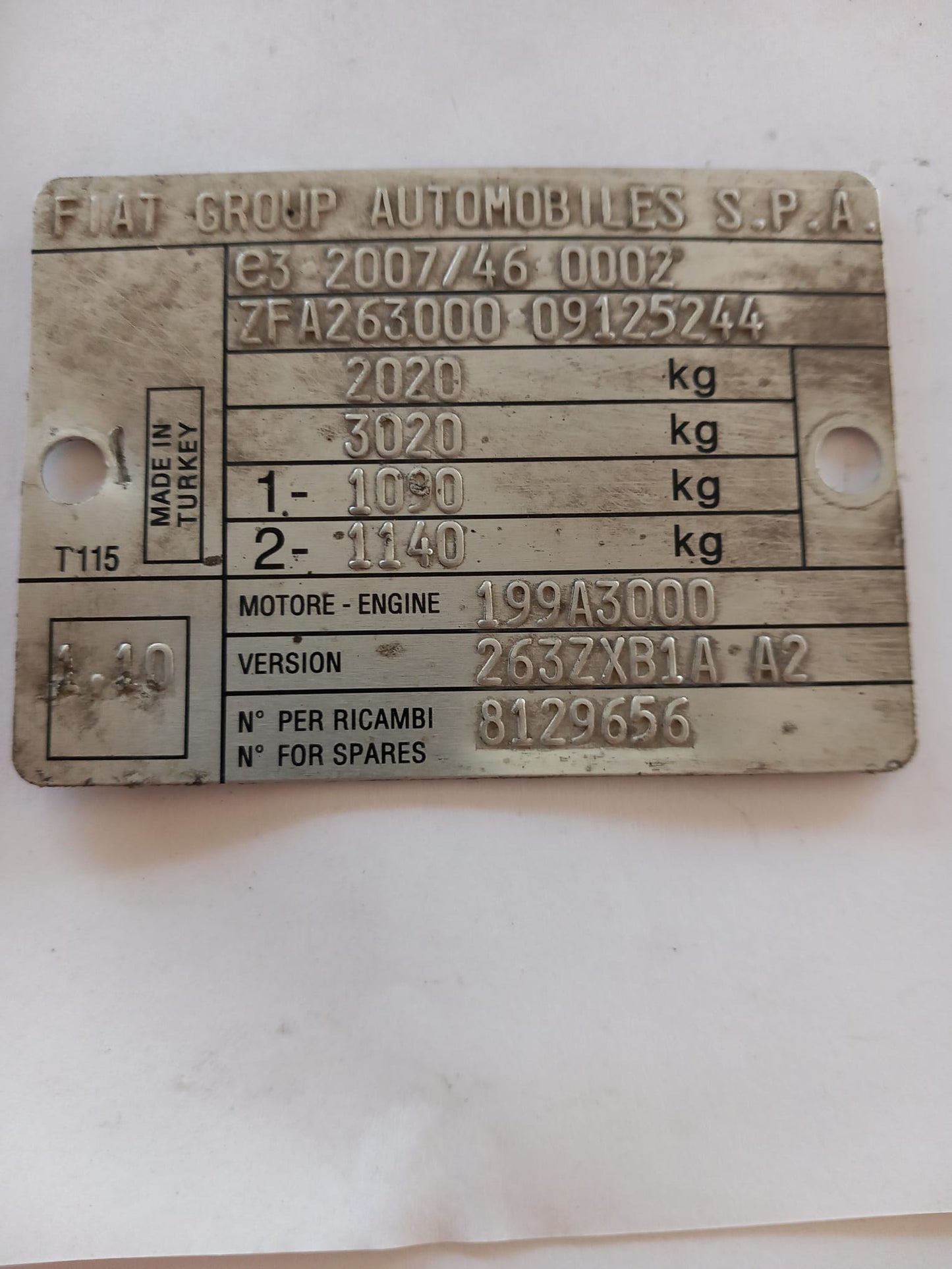 Fiat Doblo 263 1,3 D white 2012 / F2631 снимки